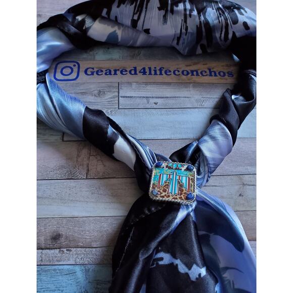 Thunderbird western scarf slide, concho slide, wild rag slides, scarf bandana - Picture 4 of 5